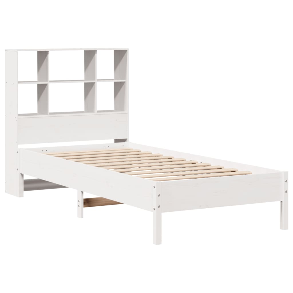 Letto Libreria senza Materasso Bianco 100x200 cm Legno di Pino 3322877