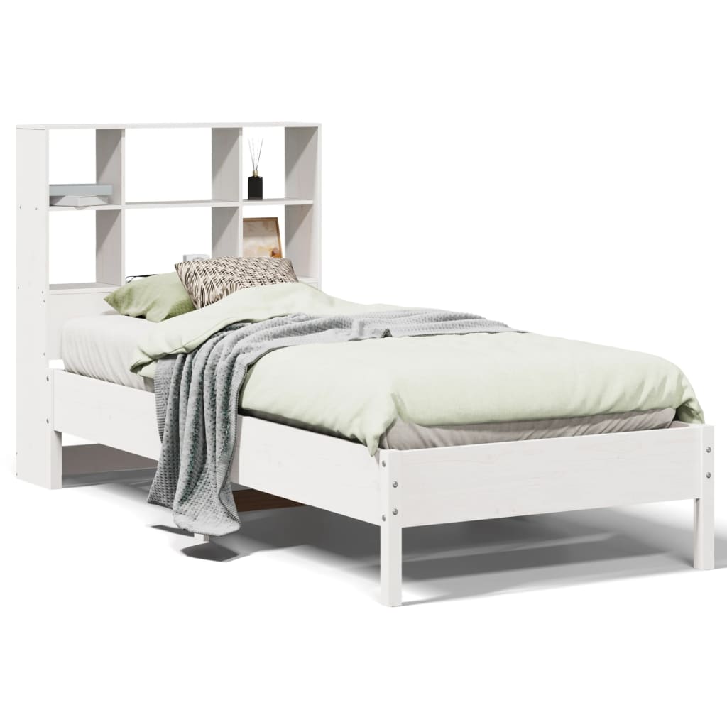 vidaXL Letto Libreria senza Materasso Bianca 90x200 cm Legno di Pino