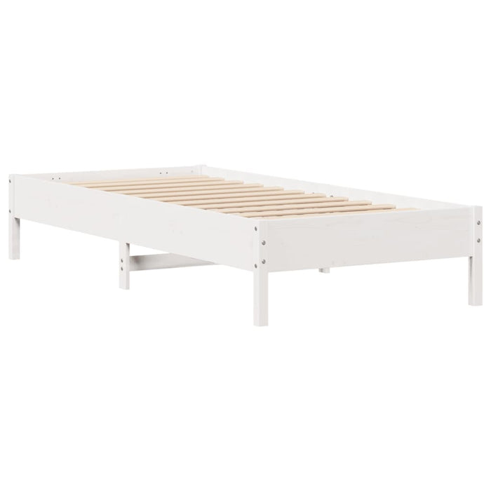 Letto Libreria senza Materasso Bianca 90x200 cm Legno di Pino 3322880