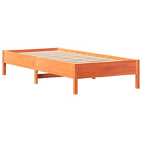 Letto Libreria senza Materasso Marrone Cera 90x200 cm in Pino 3322881
