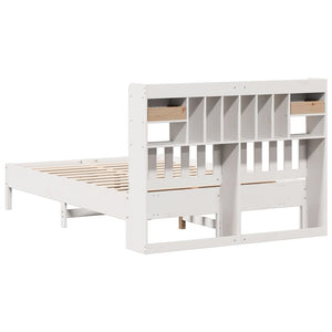 Letto Libreria senza Materasso Bianco 160x200 cm Legno di Pino 3322904