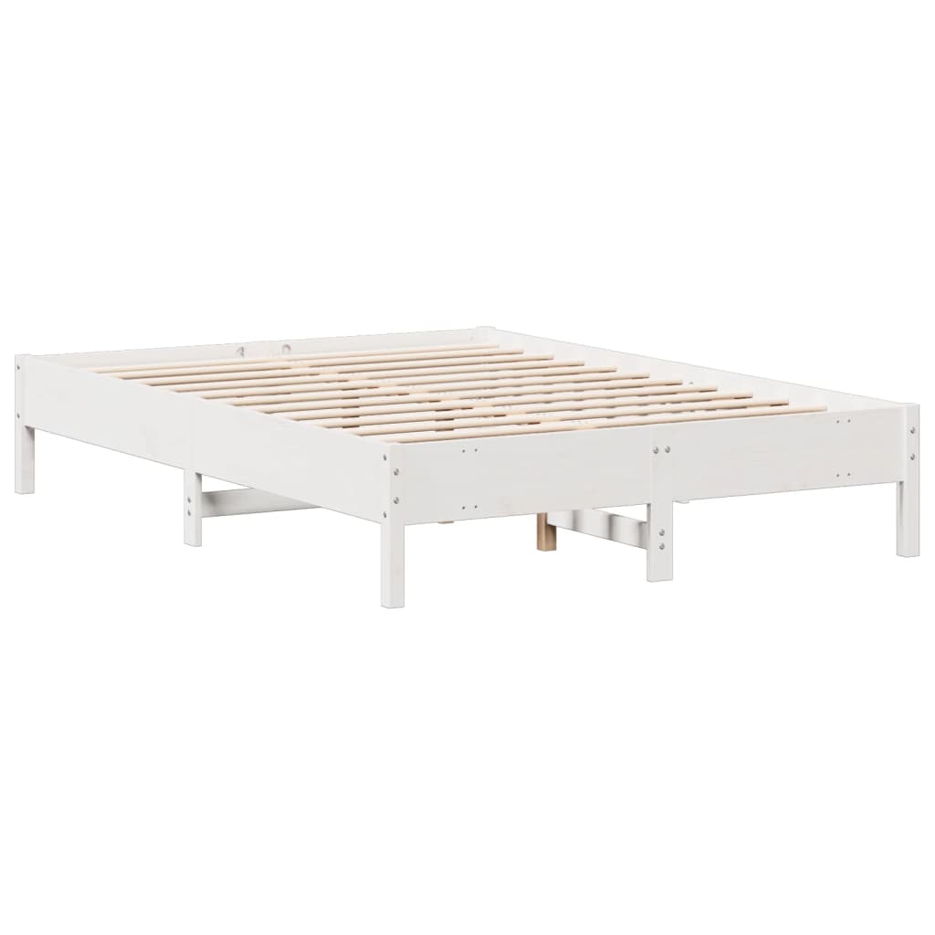 vidaXL Letto Libreria senza Materasso Bianco 150x200 cm Legno di Pino