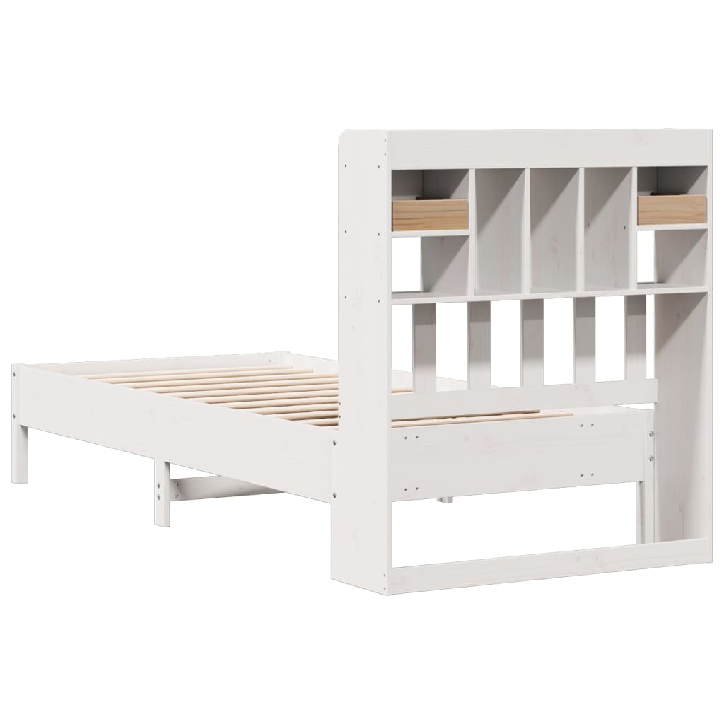 vidaXL Letto Libreria senza Materasso Bianca 90x200 cm Legno di Pino