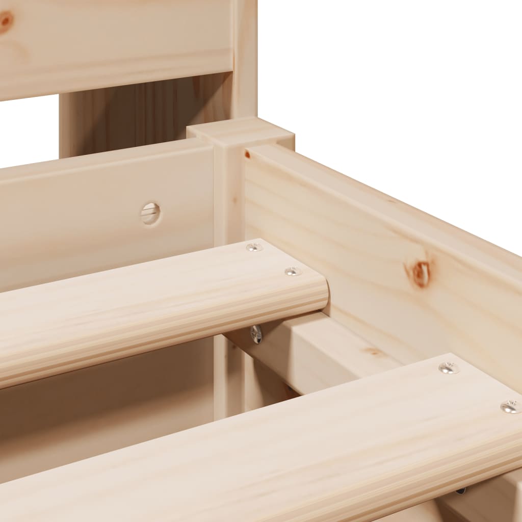 Letto Libreria senza Materasso-Struttura Letto con contenitore 135x190 cm in Legno di Pino 639638