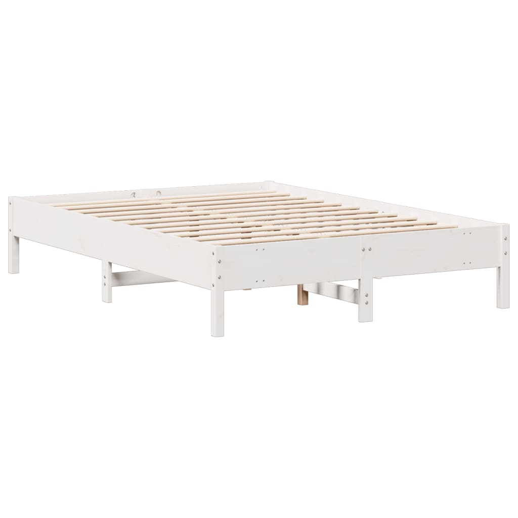 vidaXL Letto Libreria senza Materasso Bianco 135x190 cm Legno di Pino