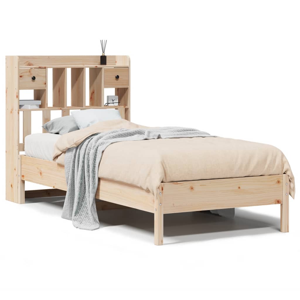 vidaXL Letto Libreria senza Materasso 90x190 cm Legno Massello Pino
