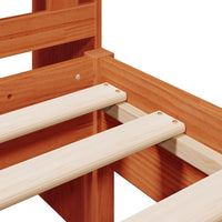 Letto Libreria senza Materasso Marrone Cera 90x190 cm in Pino 3322932