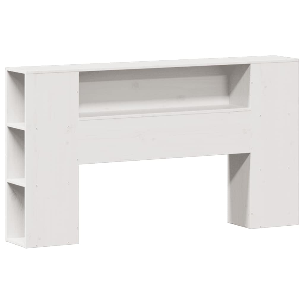 Letto Libreria senza Materasso-Struttura Letto con contenitore Bianco 160x200 cm Legno di Pino 114092