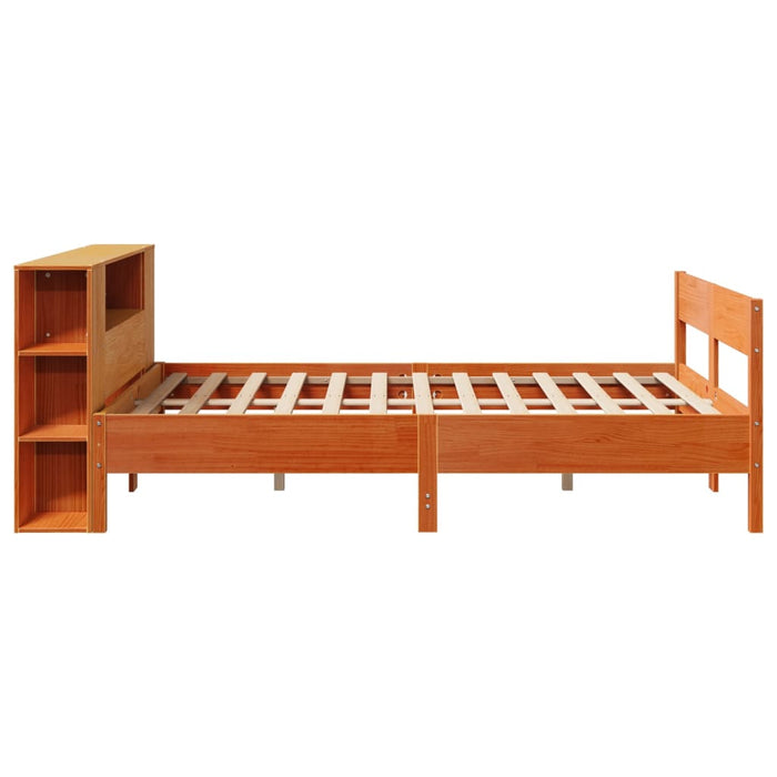 vidaXL Letto Libreria senza Materasso Marrone Cera 150x200 cm in Pino