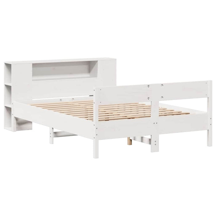 Letto Libreria senza Materasso Bianco 140x200 cm Legno di Pino 3322949