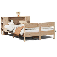 Letto Libreria senza Materasso-Struttura Letto con contenitore 140x190 cm in Legno di Pino 798830