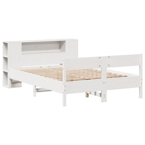 vidaXL Letto Libreria senza Materasso Bianco 135x190 cm Legno di Pino