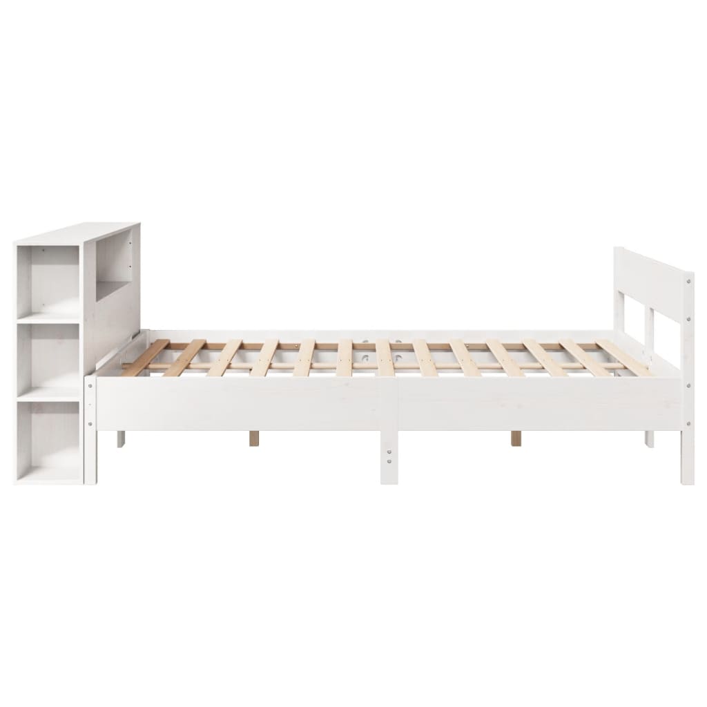 vidaXL Letto Libreria senza Materasso Bianco 135x190 cm Legno di Pino