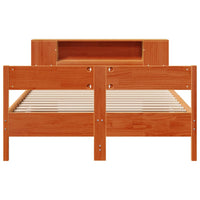 Letto Libreria senza Materasso Marrone Cera 135x190 cm in Pino 3322959