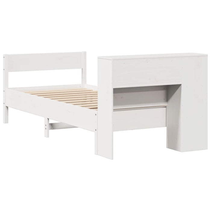Letto Libreria senza Materasso Bianco 90x190 cm Massello Pino 3322970