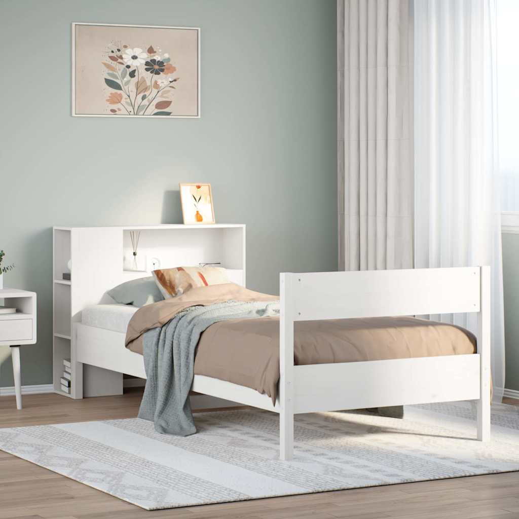 vidaXL Letto con Libreria senza Materasso 75x190 cm in Legno Pino