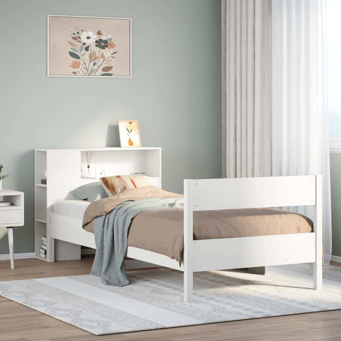 Letto con Libreria senza Materasso 75x190 cm in Legno Pino 3322973