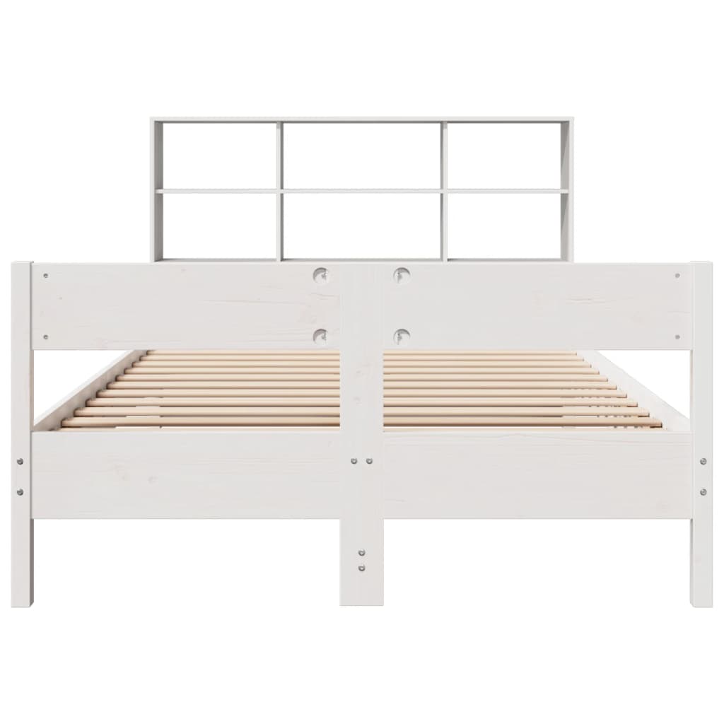Letto Libreria senza Materasso Bianco 140x200 cm Legno di Pino