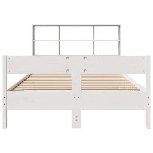 Letto Libreria senza Materasso Bianco 140x200 cm Legno di Pino
