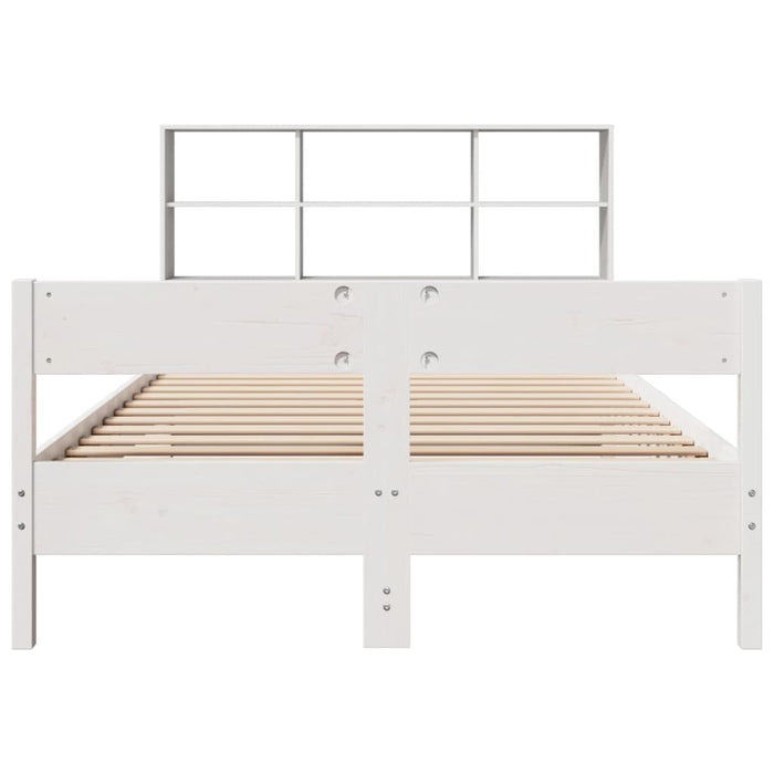 Letto Libreria senza Materasso Bianco 140x200 cm Legno di Pino