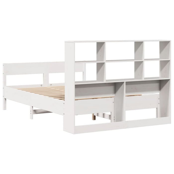 Letto Libreria senza Materasso Bianco 140x200 cm Legno di Pino