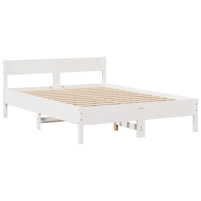 Letto Libreria senza Materasso Bianco 140x200 cm Legno di Pino