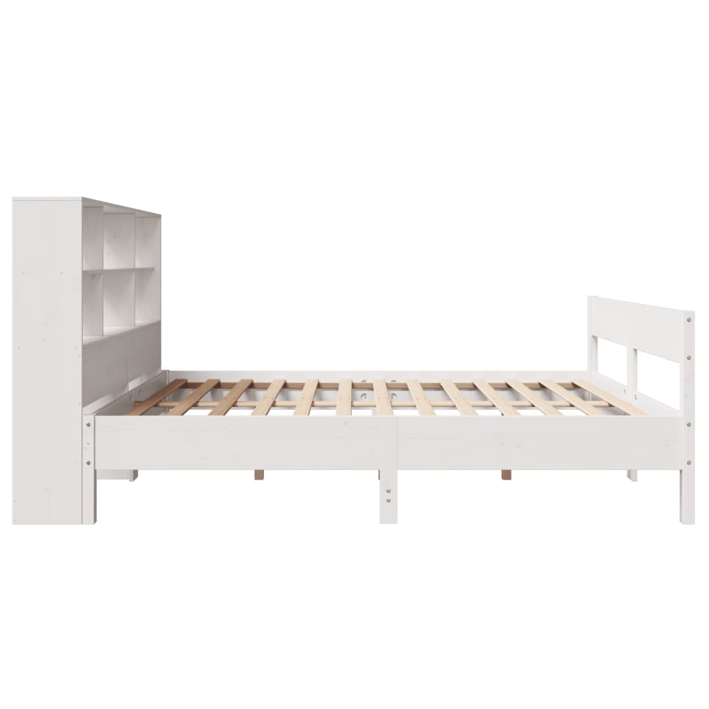 vidaXL Letto Libreria senza Materasso Bianco 120x200 cm Legno di Pino