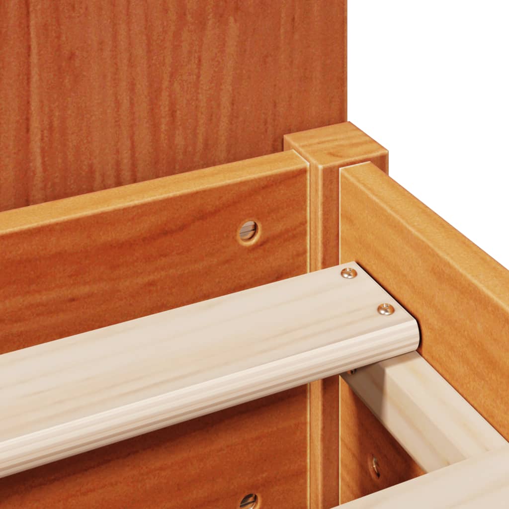 Letto Libreria senza Materasso Marrone Cera 120x200 cm in Pino 3322992