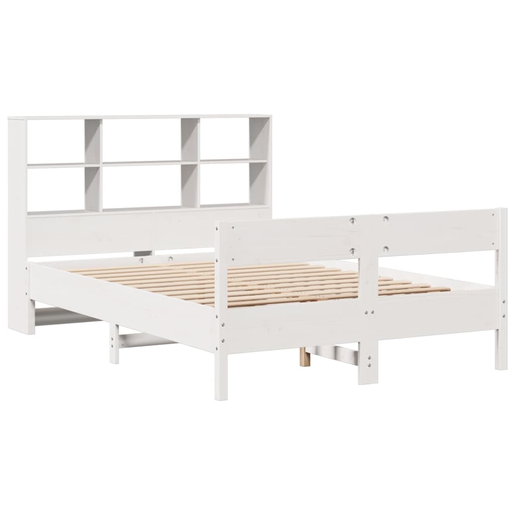 Letto Libreria senza Materasso Bianco 140x190 cm Legno di Pino 3323000