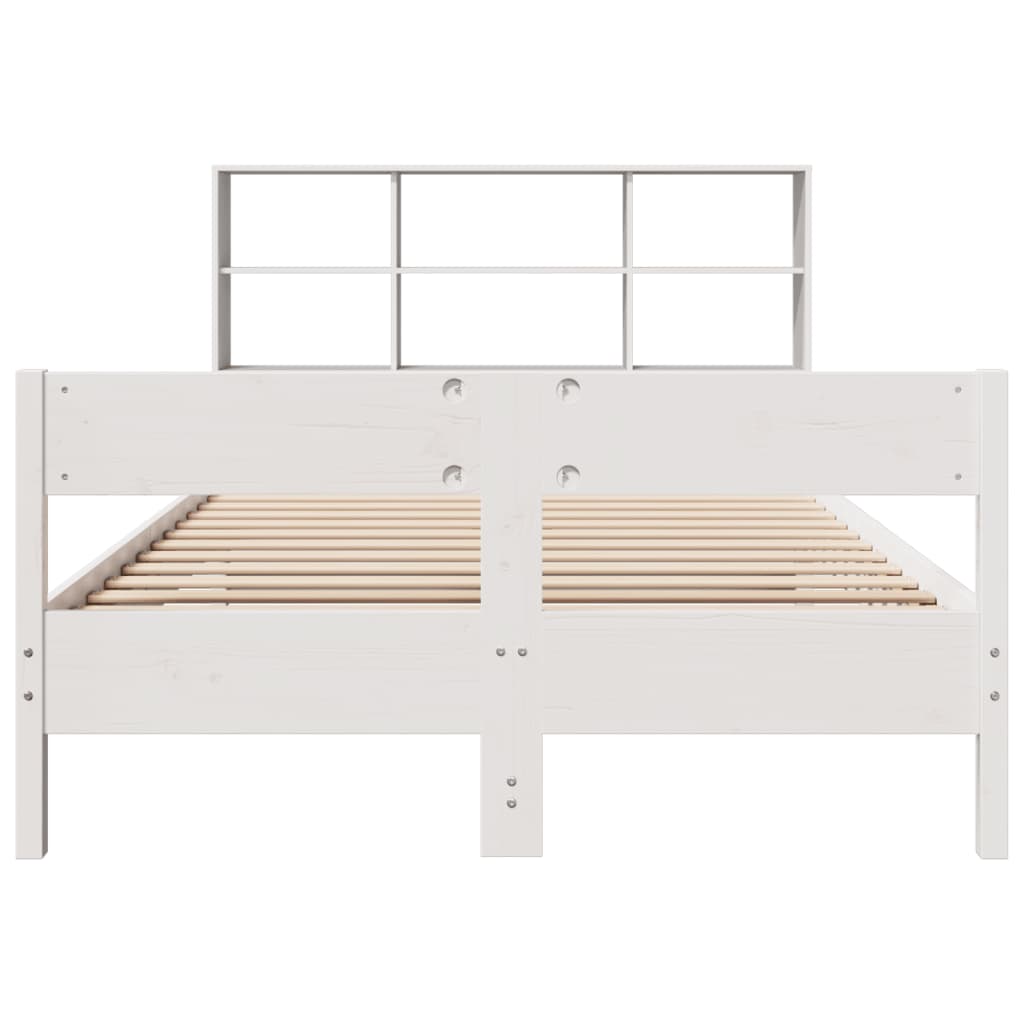 Letto Libreria senza Materasso Bianco 140x190 cm Legno di Pino 3323000