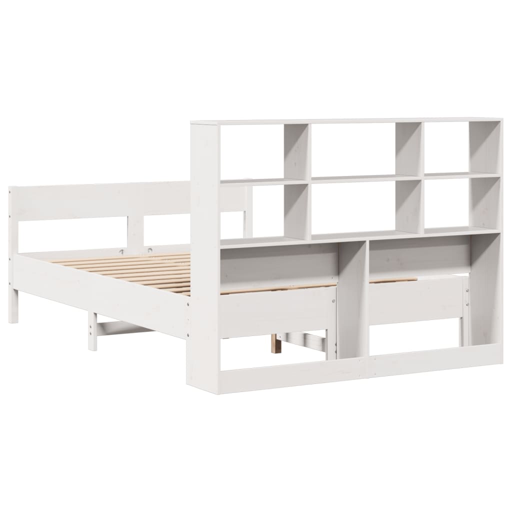 Letto Libreria senza Materasso Bianco 140x190 cm Legno di Pino 3323000