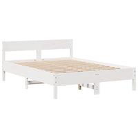 Letto Libreria senza Materasso Bianco 140x190 cm Legno di Pino 3323000