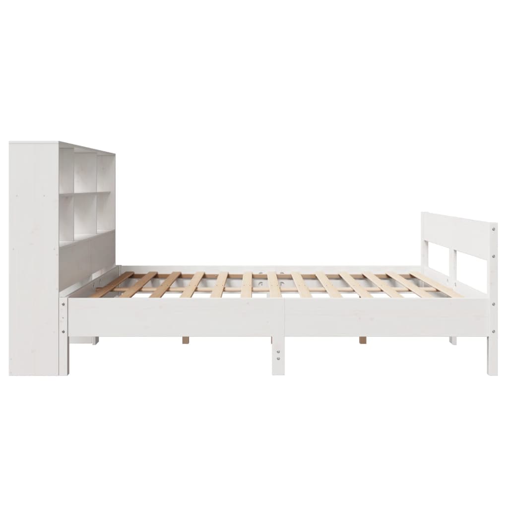 vidaXL Letto Libreria senza Materasso Bianco 120x190 cm Legno di Pino