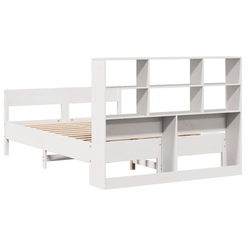 vidaXL Letto Libreria senza Materasso Bianco 120x190 cm Legno di Pino