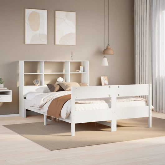vidaXL Letto Libreria senza Materasso Bianco 120x190 cm Legno di Pino