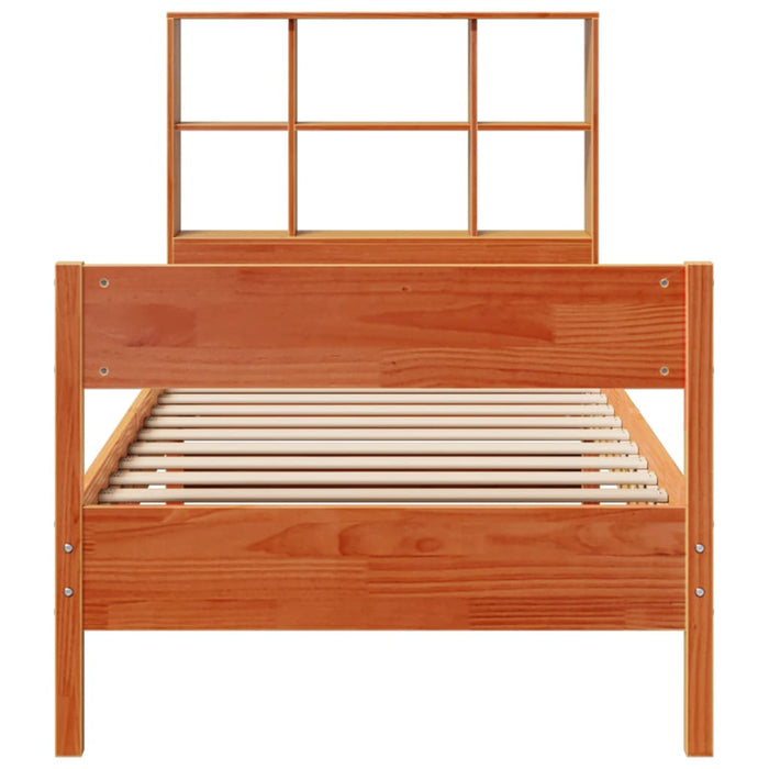 Letto Libreria senza Materasso Marrone Cera 75x190 cm in Pino 3323013