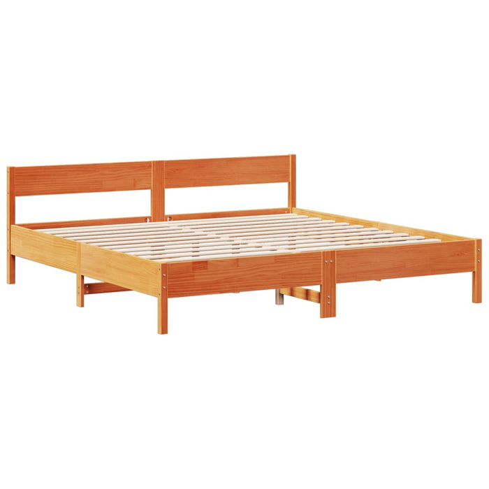 vidaXL Letto Libreria senza Materasso Marrone Cera 180x200 cm in Pino