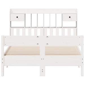Letto Libreria senza Materasso Bianco 160x200 cm Legno di Pino