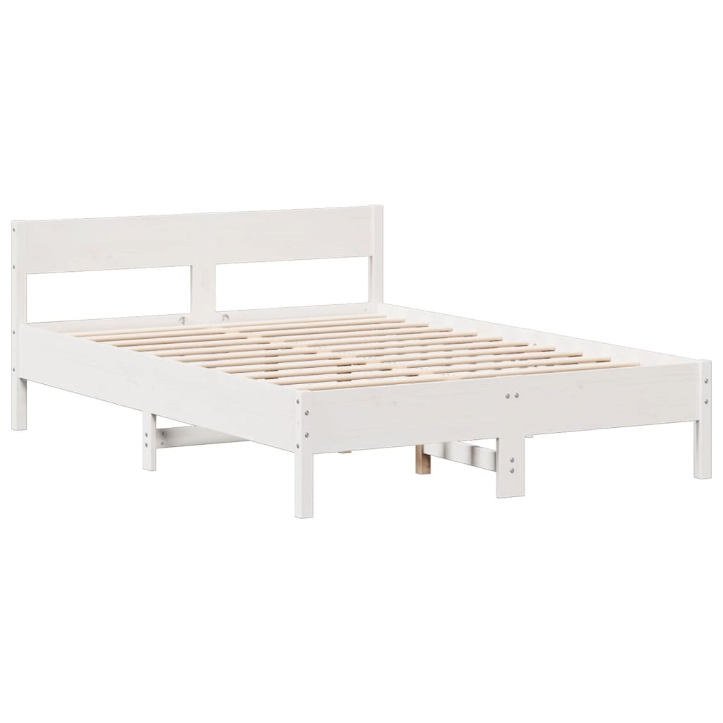 vidaXL Letto Libreria senza Materasso Bianco 150x200 cm Legno di Pino
