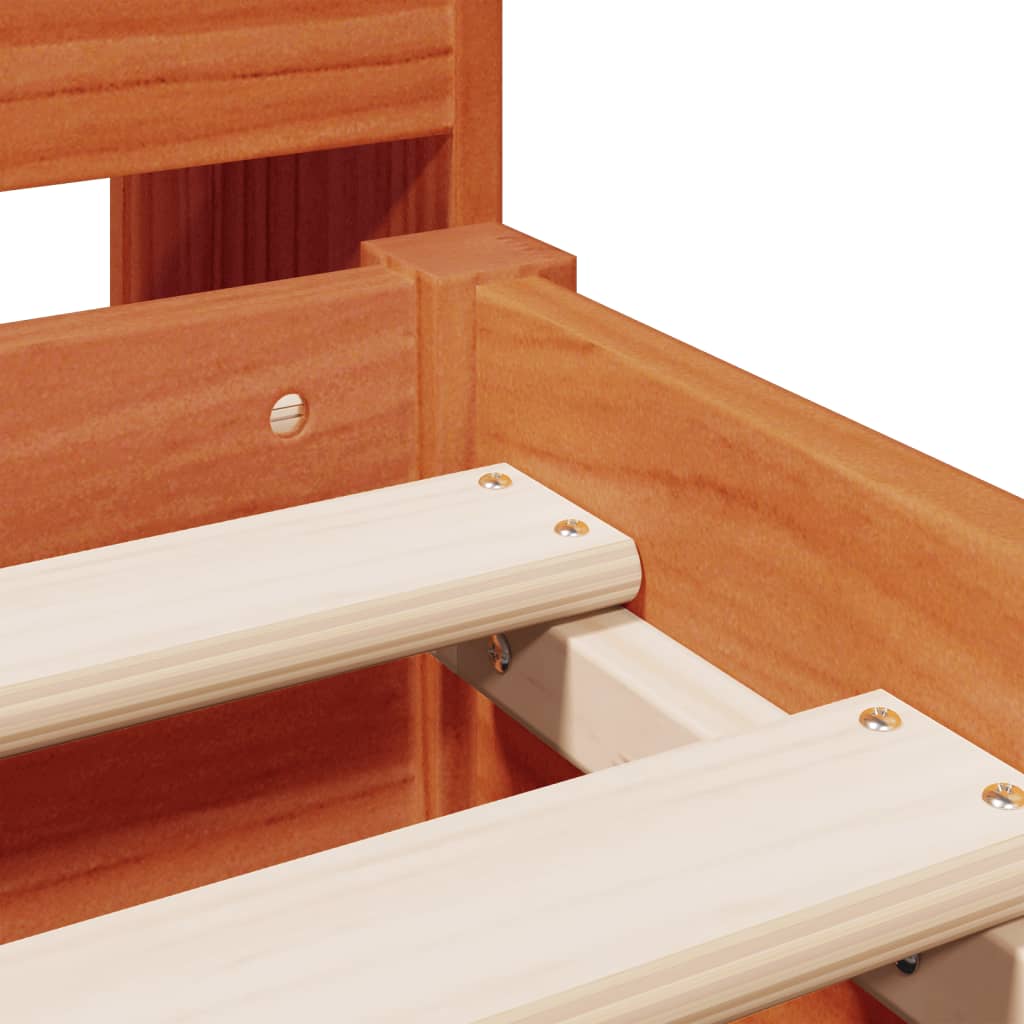 vidaXL Letto Libreria senza Materasso Marrone Cera 150x200 cm in Pino