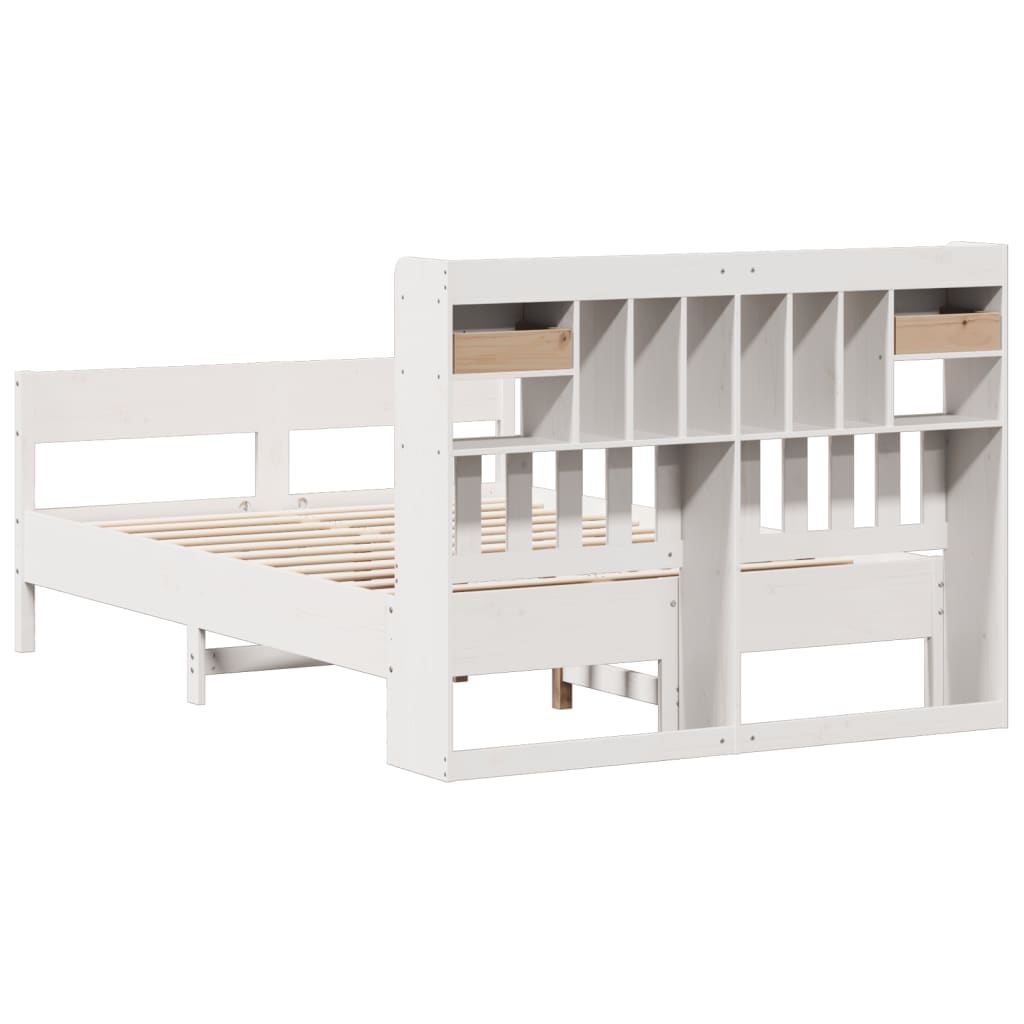 vidaXL Letto Libreria senza Materasso Bianco 140x200 cm Legno di Pino