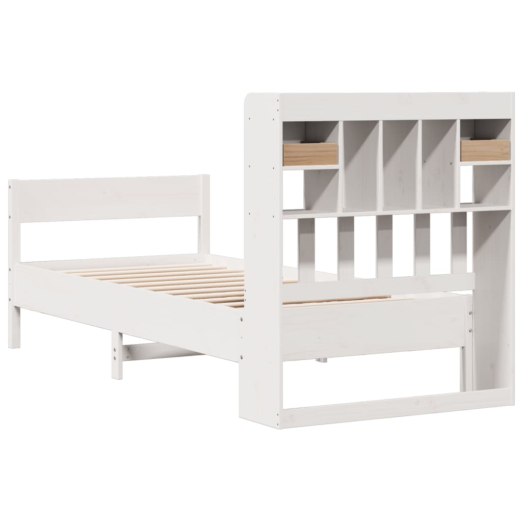 vidaXL Letto Libreria senza Materasso Bianca 90x200 cm Legno di Pino