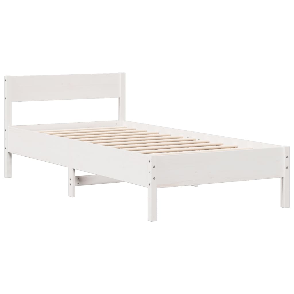 vidaXL Letto Libreria senza Materasso Bianca 90x200 cm Legno di Pino