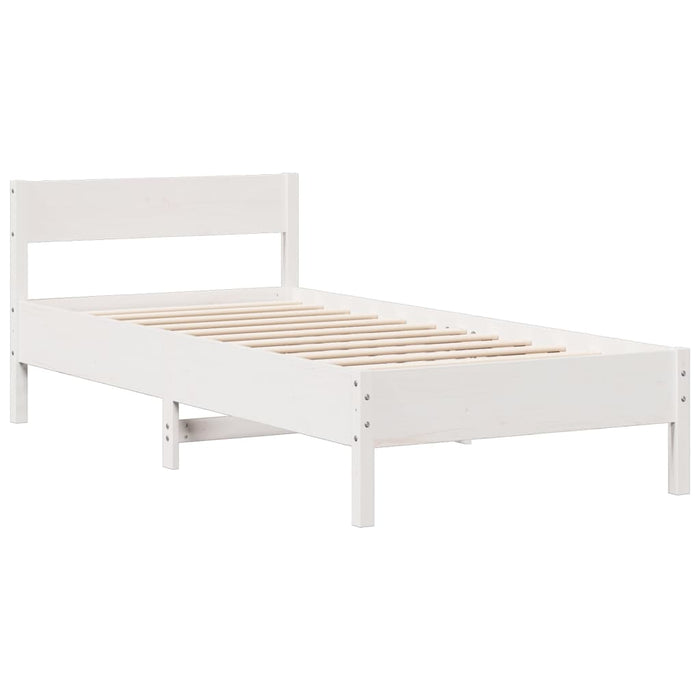 vidaXL Letto Libreria senza Materasso Bianca 90x200 cm Legno di Pino
