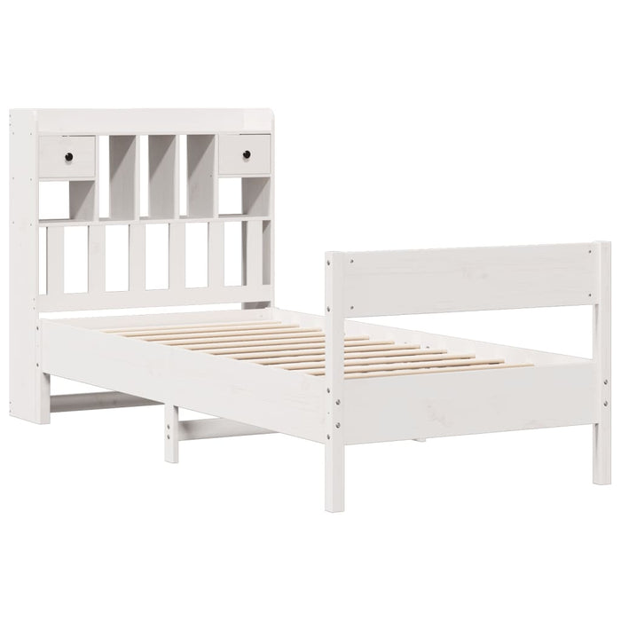 vidaXL Letto Libreria senza Materasso Bianco 90x190 cm Massello Pino