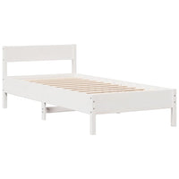 vidaXL Letto Libreria senza Materasso Bianco 90x190 cm Massello Pino