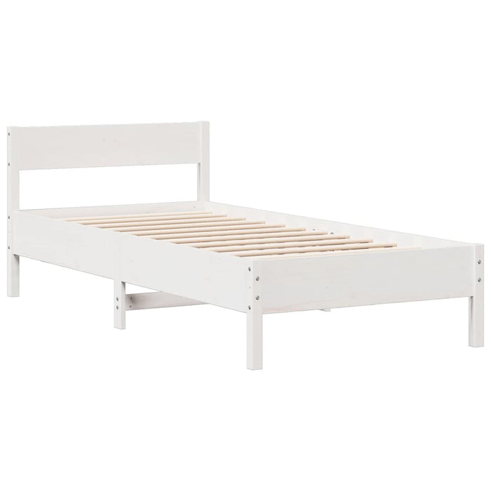 vidaXL Letto Libreria senza Materasso Bianco 90x190 cm Massello Pino