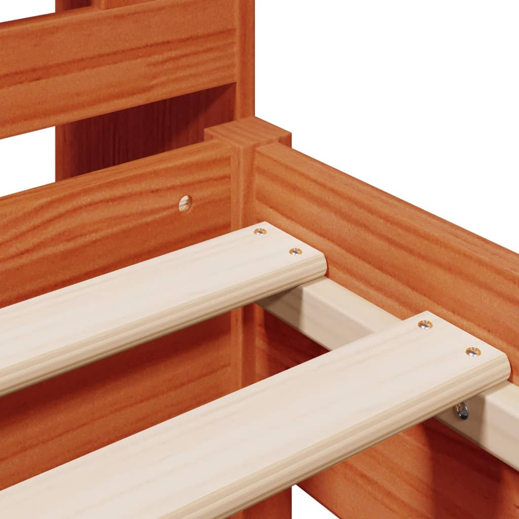 Letto Libreria senza Materasso Marrone Cera 75x190 cm in Pino 3323052