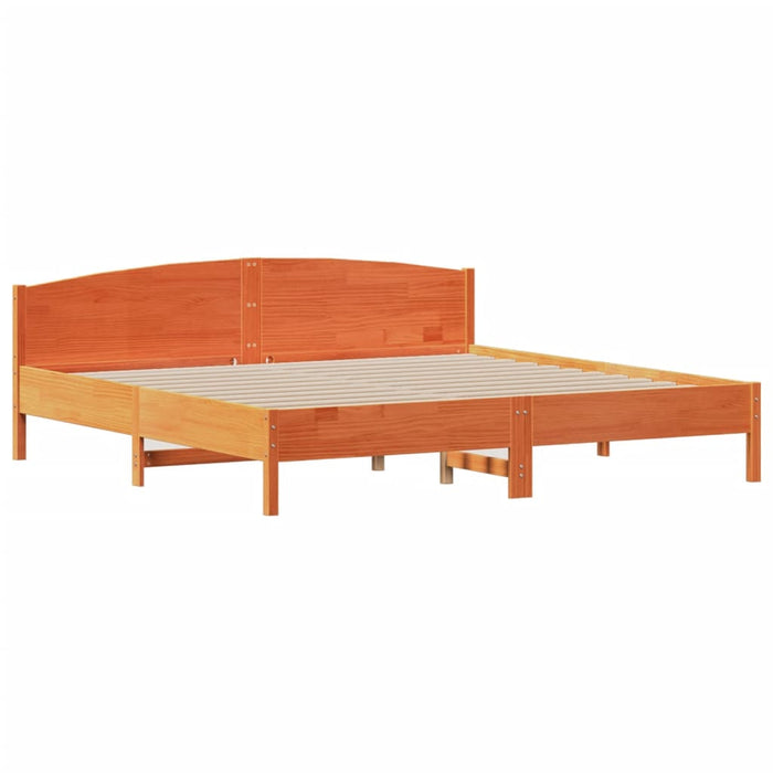 vidaXL Letto Libreria senza Materasso Marrone Cera 180x200 cm in Pino