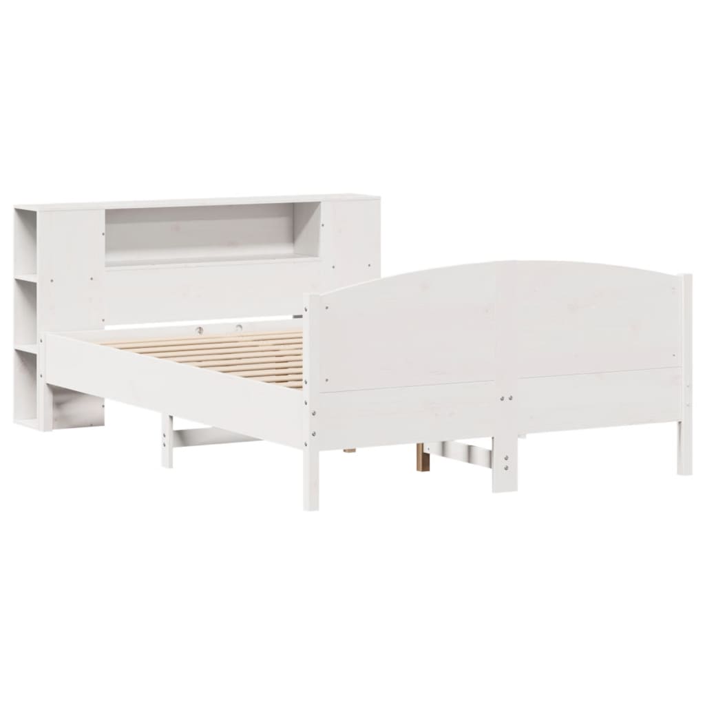 vidaXL Letto Libreria senza Materasso Bianco 140x200 cm Legno di Pino